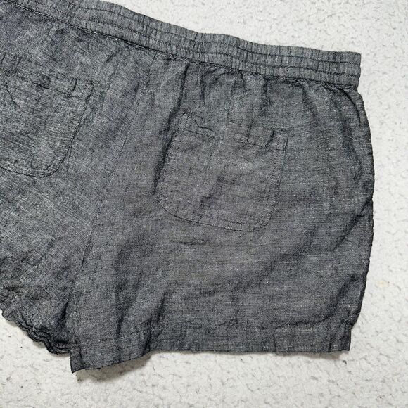 Soho Street NY&C Women's Large Linen Blend 3" Inseam Drawstring Shorts Gray - Picture 8 of 11